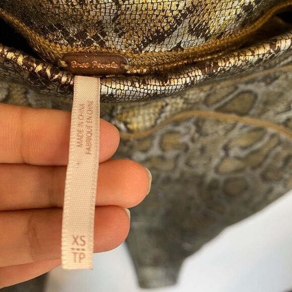 Free People Gold Snake Skin Print Leggings - Picture 8 of 13